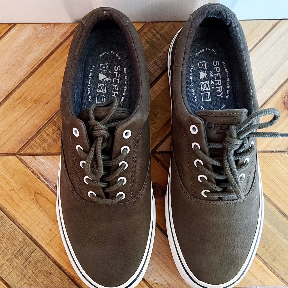 Sperry Top-Sider Men's Green Striper Ii CVO Washable Sneaker- Size 10